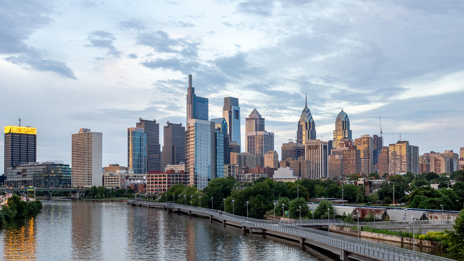 Philadelphia Skyline in Golden Light