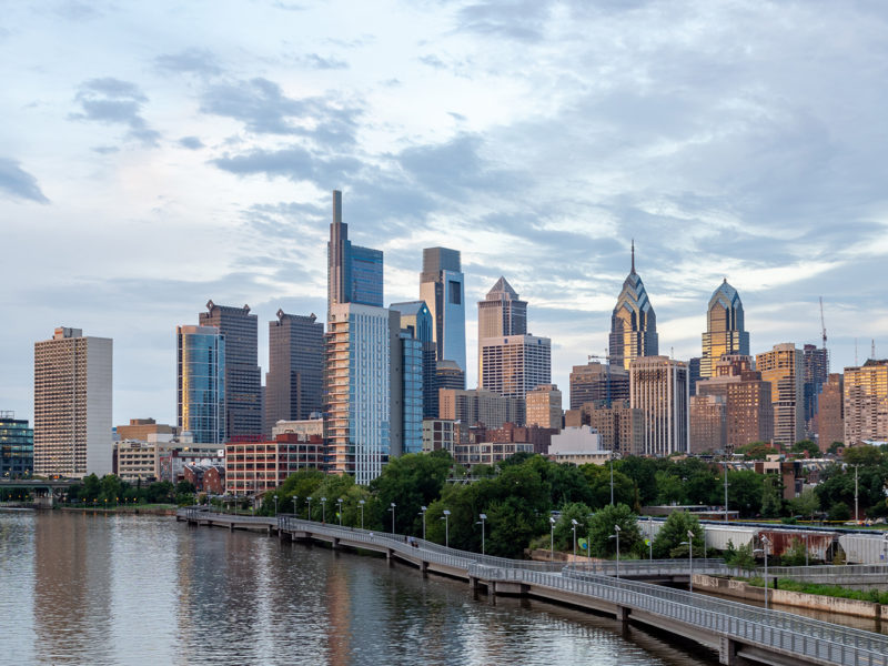 Philadelphia Skyline in Golden Light